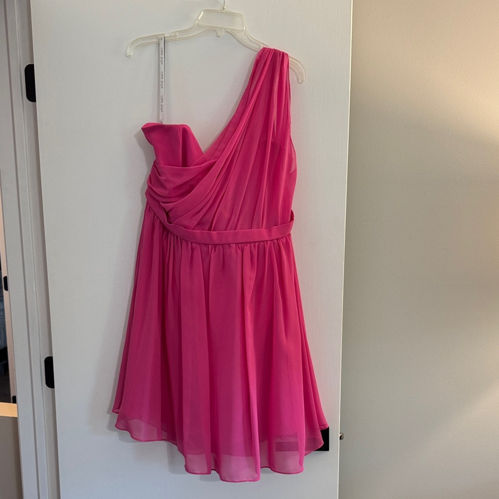 Alfred Angelo Pink One Shoulder Dress